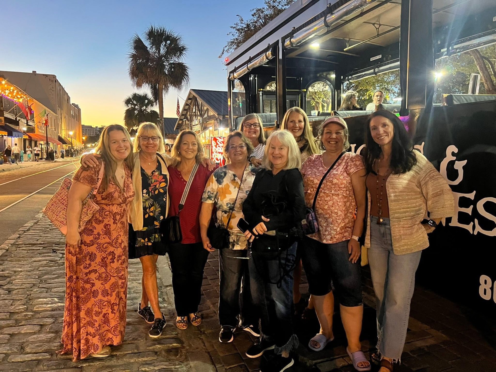 Group of women sharing an adventure at sunset
